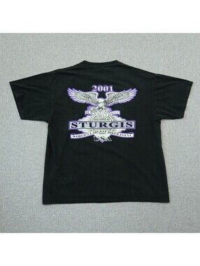 Vintage Sturgis Shirt Black Hills Rally T-Shirt Size XL Biker USA Eagle